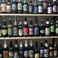 Collezione di bottiglie di birra