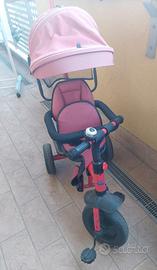 triciclo, bici con asta e cappottina