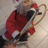 Babbo natale con scala che si illumina