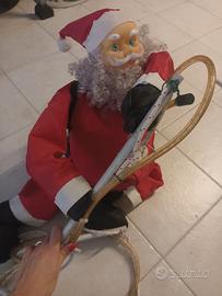 Babbo natale con scala che si illumina