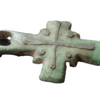 CROCE RELIGIOSA BIZANTINA IN BRONZO DEL X SECOLO