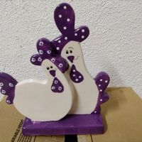 Coppia galline in ceramica