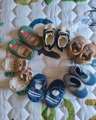 LOTTO 6 PAIA DI SCARPETTE PRIMI PASSI N19/20