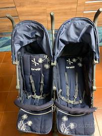 Passeggino gemellare Brevi Marathon twin-blu