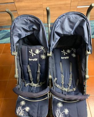 Passeggino gemellare Brevi Marathon twin-blu