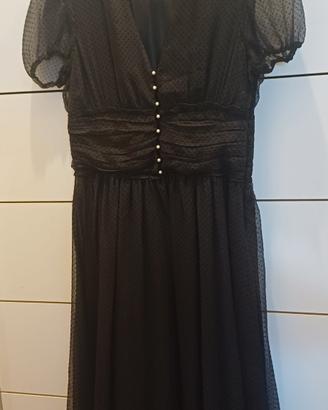 abito nero lungo Zara basic