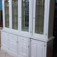 Credenza/cristalliera quattro ante legno massello