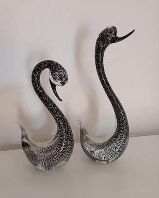 Coppia Di Cigni In Vetro Di Murano (Venezia)