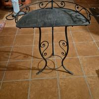 tavolino porta piante in ferro battuto