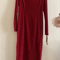 Vestito lungo in velluto rosso Pontoglio