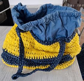 borsa donna in “Rafia”  bicolore