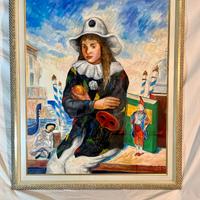 Dipinto-Giovanni Morzenti : "Bambina in Maschera"