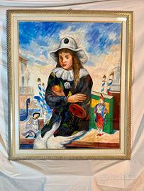 Dipinto-Giovanni Morzenti : "Bambina in Maschera"