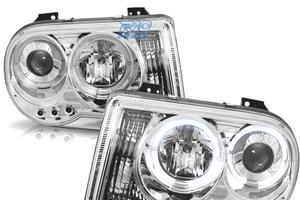 FARI PER CHRYSLER 300C 05-10 ANGEL EYES LED CROMAT