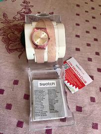 OROLOGIO SWATCH ROSA C/CRISTALLI E CINT.GLITTERATO