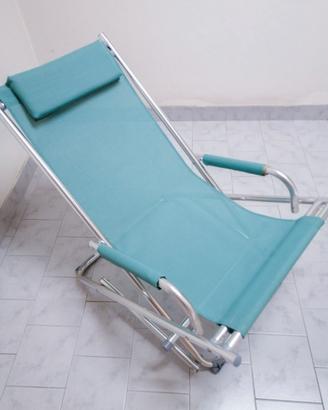 Sedia a sdraio pieghevole in alluminio.