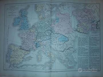 Carta geografica originale dell'Ottocento