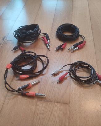 3 Cavi jack / RCA da 5m  + 1 cavo jack / minijack