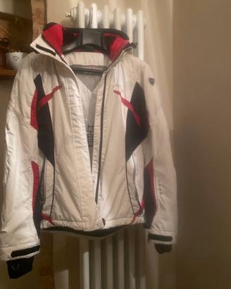 Giacca sci neve hyra taglia 42 bianco rosso nero