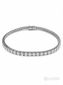 Bracciale tennis oro bianco e brillanti 3.4 ct
