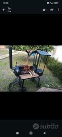 Barbecue,affumicatore girarrosto artigianale treno