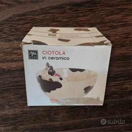 Ciotola in ceramica stile mucca