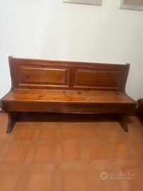 Panca angolare legno scuro con contenitore