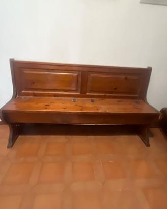 Panca angolare legno scuro con contenitore