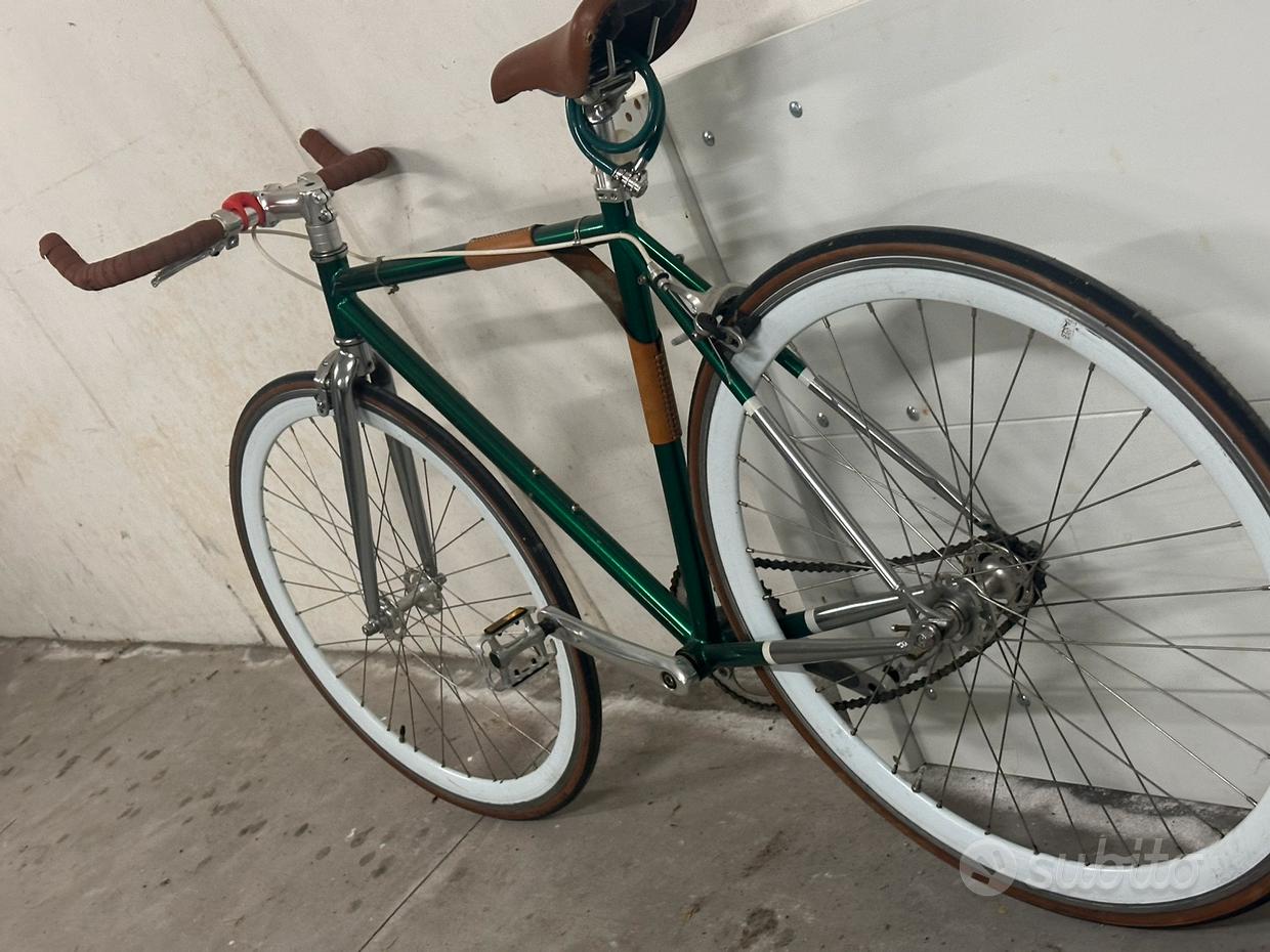 Manubrio Bici Da Montagna E Strada Con Impugnature In Pelle Artificiale Vintage - Lunghezza 12,5