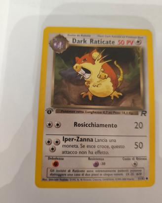 carta Pokemon dark raticate prima edizione