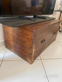 Cassapanca rustica, maniglie originali