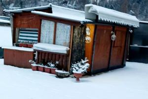 Roulotte statica Modello Hobby con preingresso