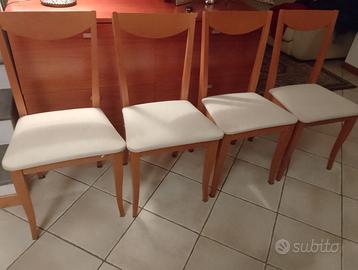 Sedie imbottite struttura in noce nazionale