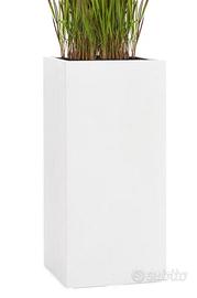 Vaso design alto quadrato bianco (interno esterno)