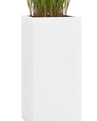Vaso design alto quadrato bianco (interno esterno)