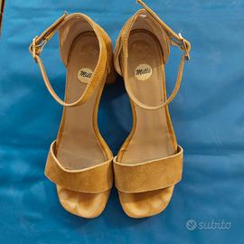 Sandali scamosciato color cuoio