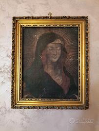 Vecchio quadro con cornice in foglia d'oro '900.