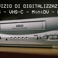 Servizio digitalizzazione VHS, VHS-C, MiniDV, DVD