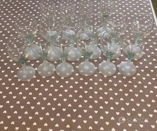 Set 15 calici e flûte stelo satinato sotto 1€