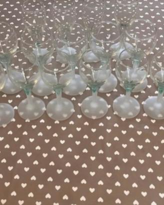 Set 15 calici e flûte stelo satinato sotto 1€