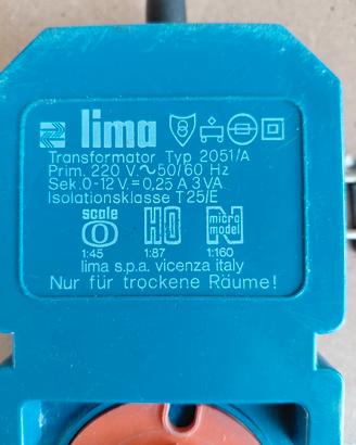 Trasformatore per trenini Lima 12v 2,5 a3 A (1980)