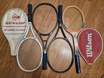 Set 4racchette tennis vintage Dunlop Wilson Prince