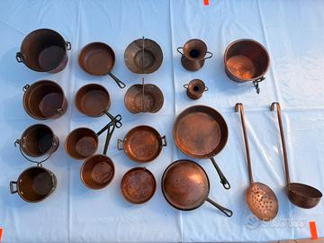 Utensili e pentolame vintage in rame