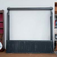 pergola addossata in acciaio antrancite motorizzat