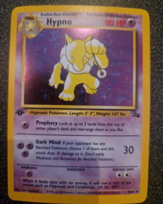 pokemon Hypno holo fossil prima edizione