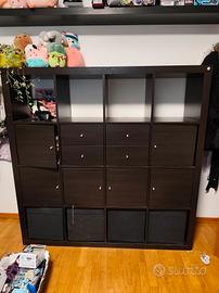Mobile Kallax Armadio Ikea nero con cassetti 