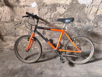 Bici Mountain bike arancione e nera