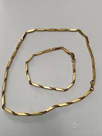 SET COLLANA E BRACCIALE PRISMA PLACCATI ORO 18K 
