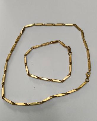 SET COLLANA E BRACCIALE PRISMA PLACCATI ORO 18K 