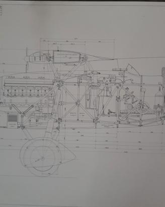 Disegno tecnico caccia Fiat C.R.32  con armamenti 